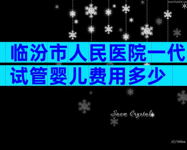临汾市人民医院一代试管婴儿费用多少