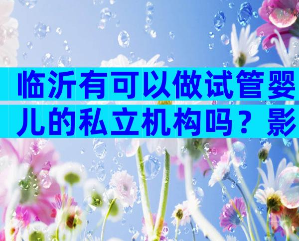 临沂有可以做试管婴儿的私立机构吗？影响成功率的因素有哪些？