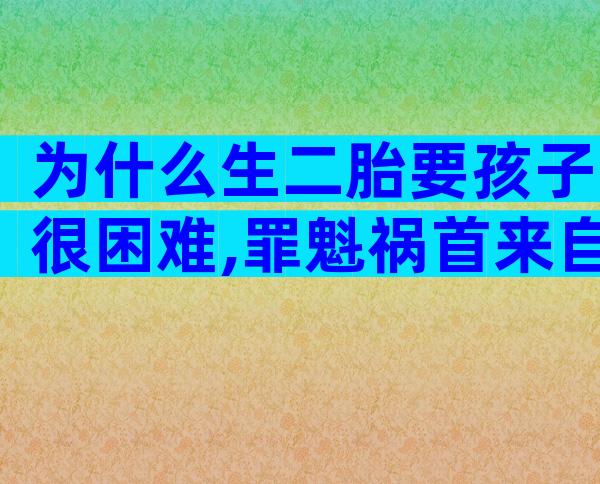 为什么生二胎要孩子很困难,罪魁祸首来自这三个方面