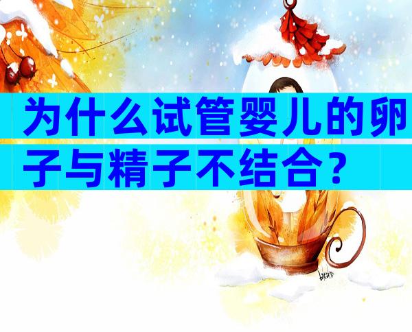 为什么试管婴儿的卵子与精子不结合？
