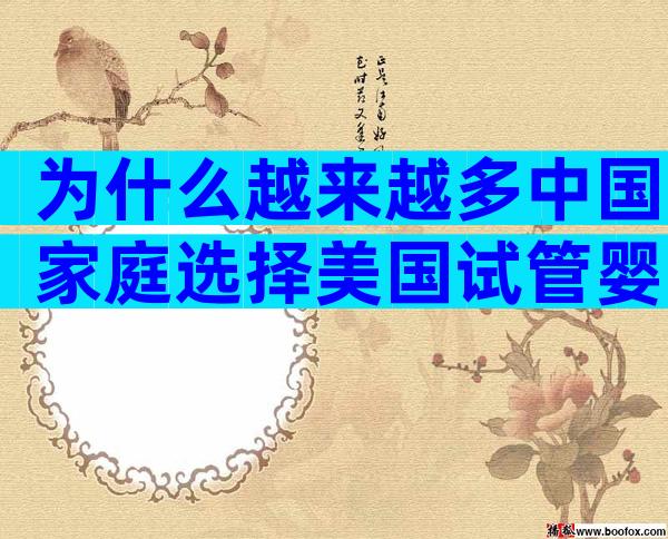 为什么越来越多中国家庭选择美国试管婴儿公司？背后5大优势全揭秘