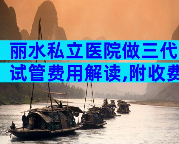 丽水私立医院做三代试管费用解读,附收费标准一览