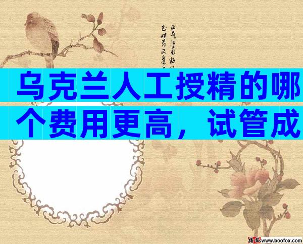 乌克兰人工授精的哪个费用更高，试管成功率高吗？