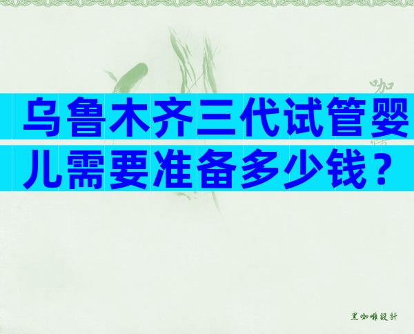 乌鲁木齐三代试管婴儿需要准备多少钱？