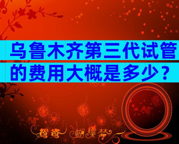 乌鲁木齐第三代试管的费用大概是多少？十万块够不够？