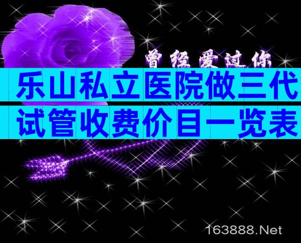 乐山私立医院做三代试管收费价目一览表,赶紧收藏起来!