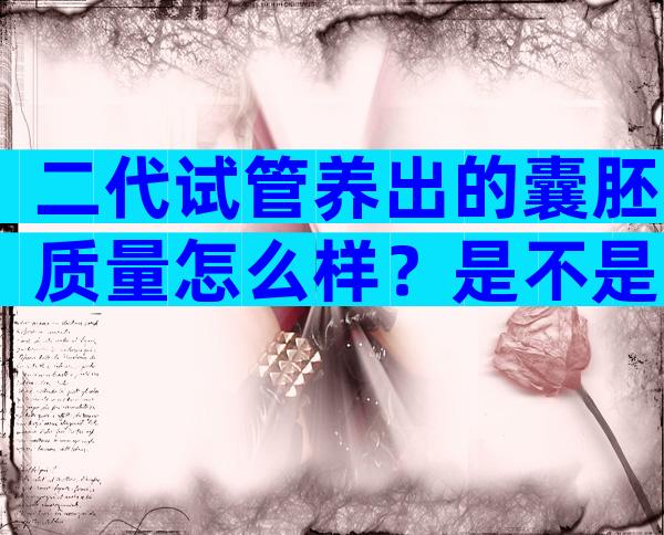 二代试管养出的囊胚质量怎么样？是不是比一代差？
