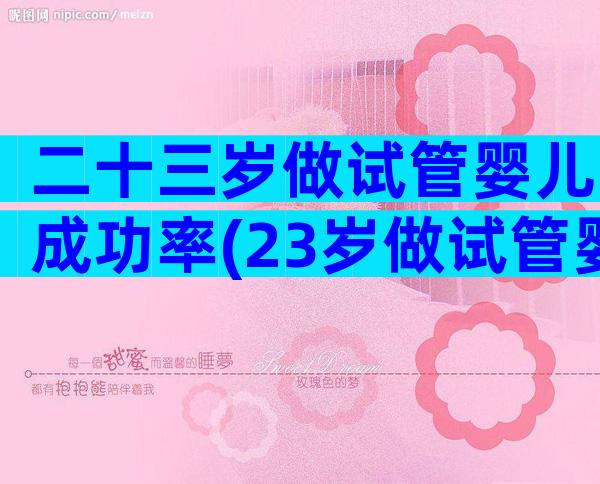 二十三岁做试管婴儿成功率(23岁做试管婴儿成功率是多少)