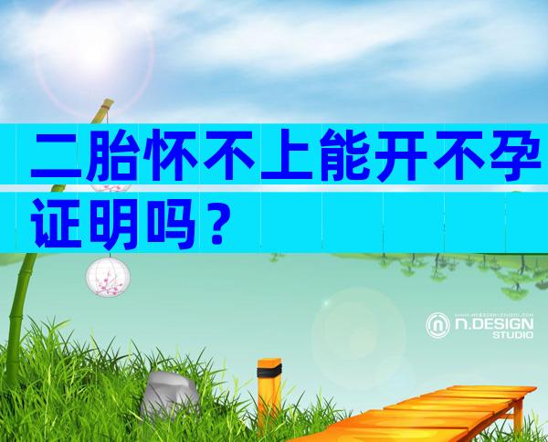 二胎怀不上能开不孕证明吗？