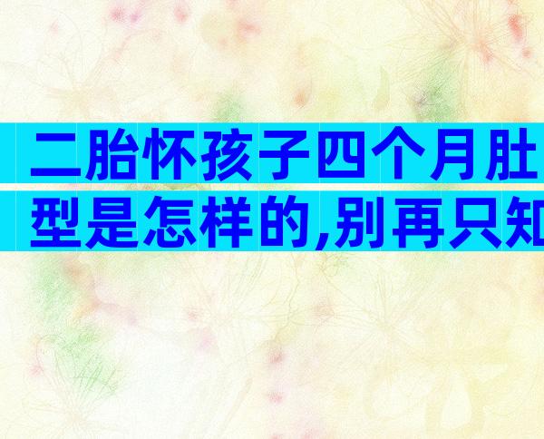 二胎怀孩子四个月肚型是怎样的,别再只知道腹部形状啦!
