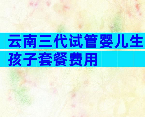 云南三代试管婴儿生孩子套餐费用