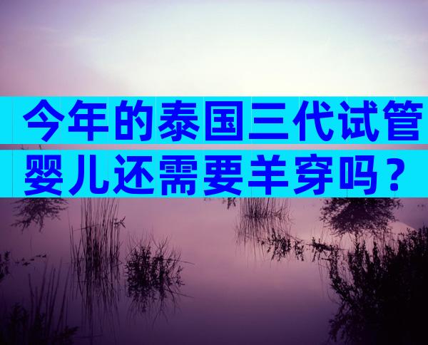 今年的泰国三代试管婴儿还需要羊穿吗？