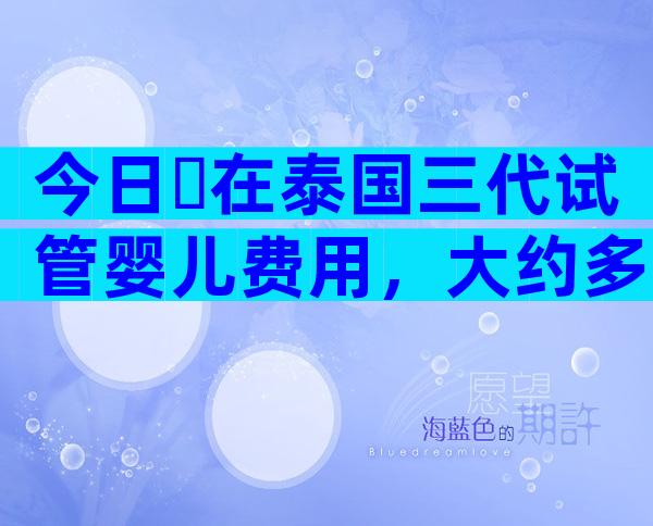 今日​在泰国三代试管婴儿费用，大约多少钱一次