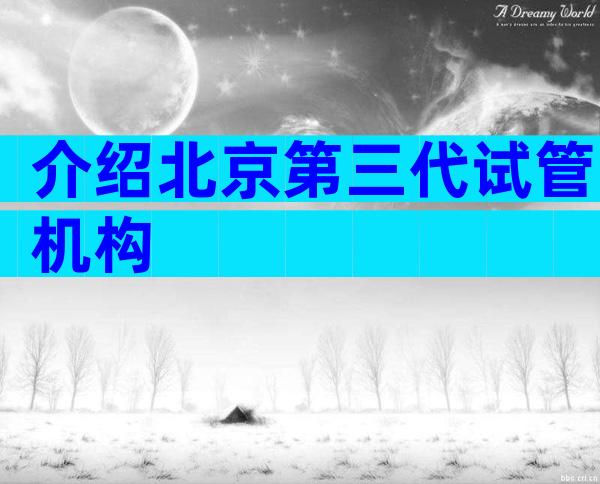 介绍北京第三代试管机构