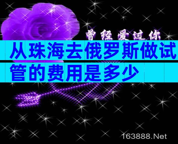 从珠海去俄罗斯做试管的费用是多少