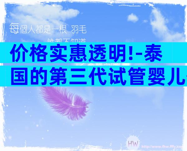 价格实惠透明!-泰国的第三代试管婴儿价格表助您明晰费用!