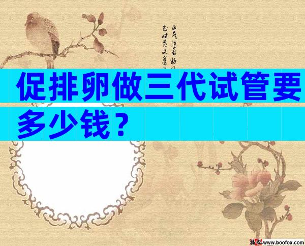 促排卵做三代试管要多少钱？