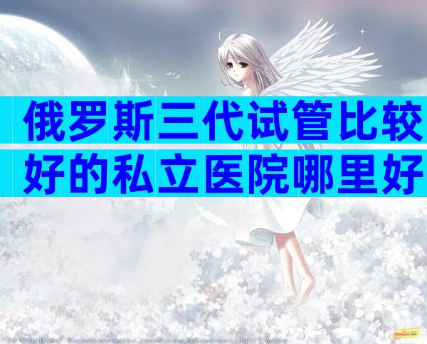 俄罗斯三代试管比较好的私立医院哪里好？