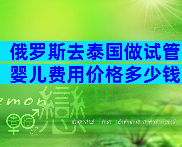 俄罗斯去泰国做试管婴儿费用价格多少钱？