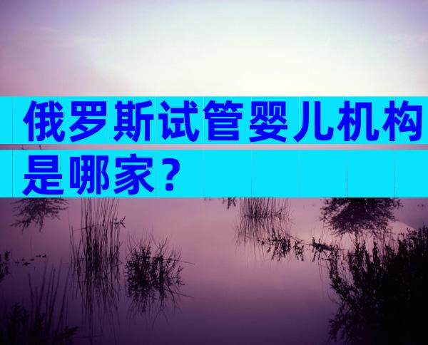 俄罗斯试管婴儿机构是哪家？