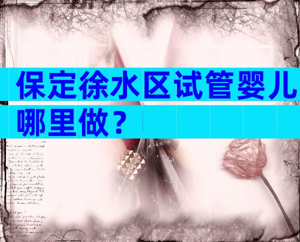 保定徐水区试管婴儿哪里做？