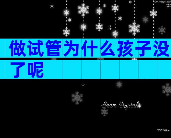做试管为什么孩子没了呢