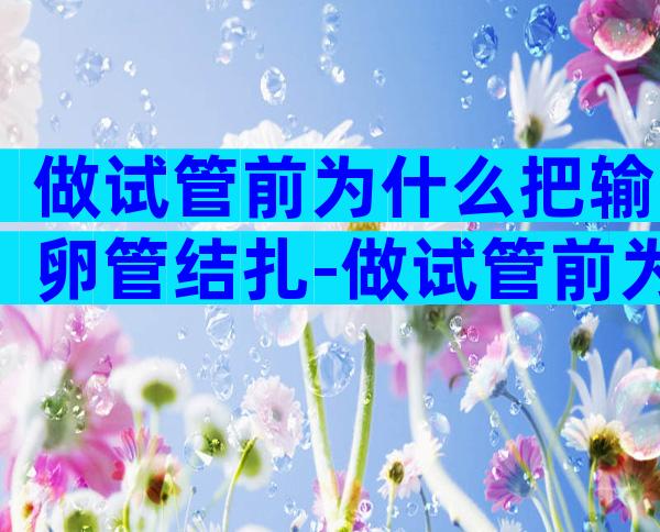 做试管前为什么把输卵管结扎-做试管前为什么把输卵管结扎了