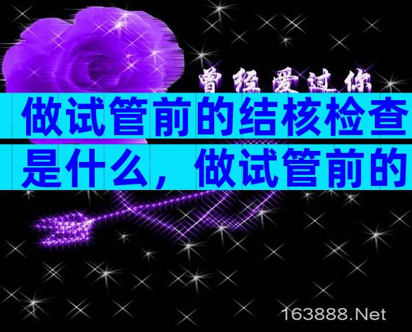做试管前的结核检查是什么，做试管前的结核检查是什么项目