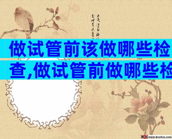 做试管前该做哪些检查,做试管前做哪些检查项目