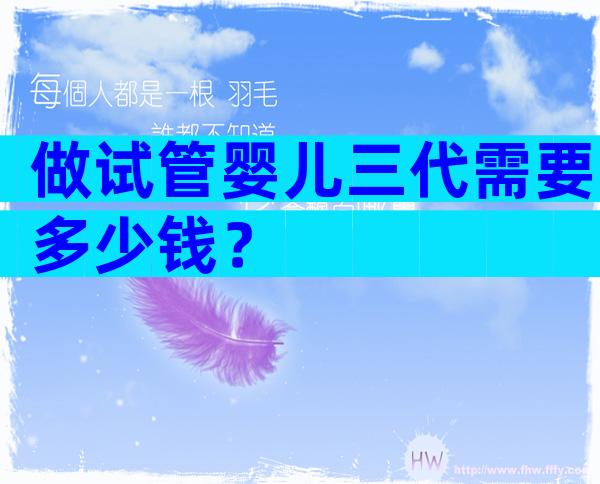 做试管婴儿三代需要多少钱？