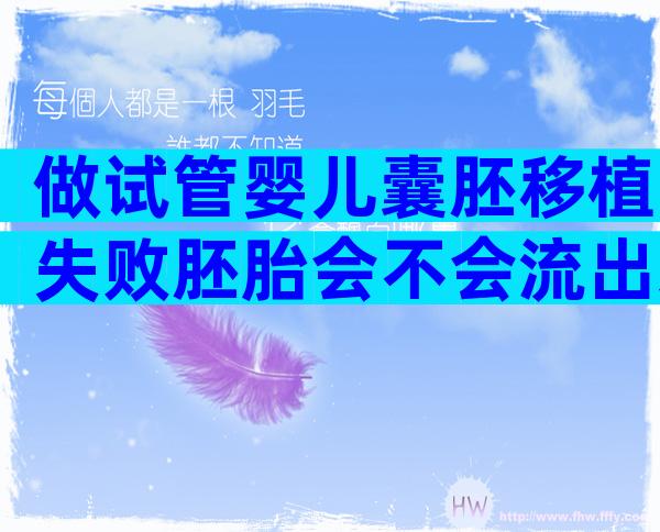 做试管婴儿囊胚移植失败胚胎会不会流出来？