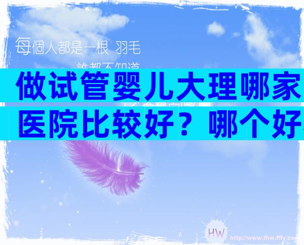 做试管婴儿大理哪家医院比较好？哪个好看了就知道