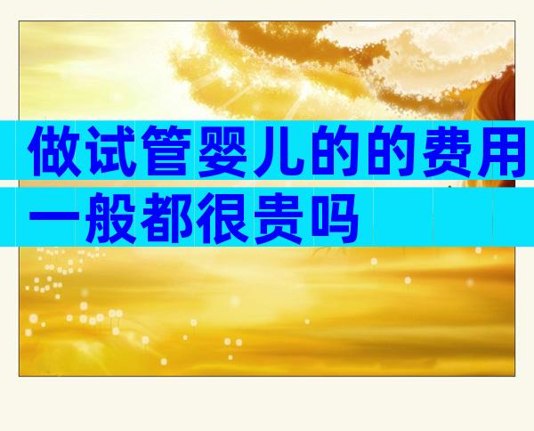 做试管婴儿的的费用一般都很贵吗