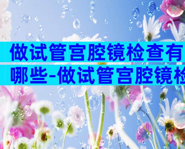 做试管宫腔镜检查有哪些-做试管宫腔镜检查什么