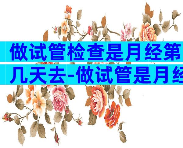 做试管检查是月经第几天去-做试管是月经来的第几天去医院检查