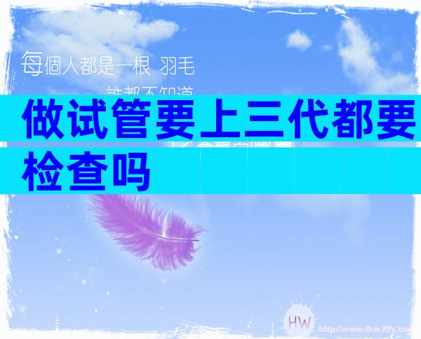 做试管要上三代都要检查吗