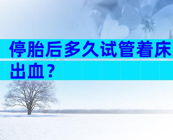 停胎后多久试管着床出血？