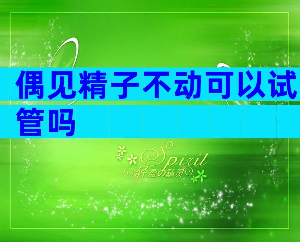 偶见精子不动可以试管吗