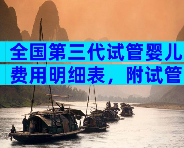 全国第三代试管婴儿费用明细表，附试管婴儿流程成功率