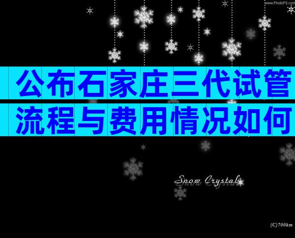 公布石家庄三代试管流程与费用情况如何