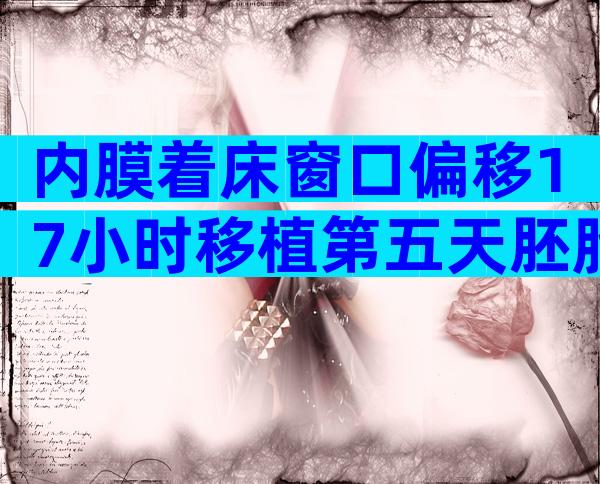 内膜着床窗口偏移17小时移植第五天胚胎怎么去定时间？