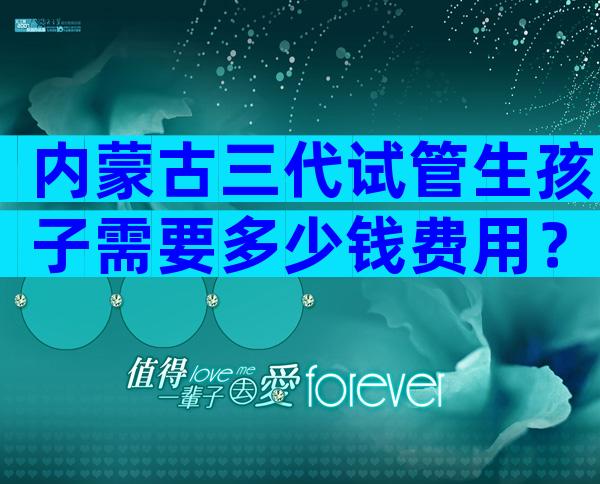 内蒙古三代试管生孩子需要多少钱费用？