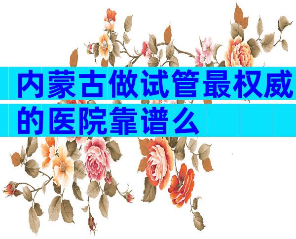 内蒙古做试管最权威的医院靠谱么