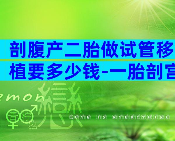 剖腹产二胎做试管移植要多少钱-一胎剖宫产二胎试管婴儿可以移植两个胚囊吗