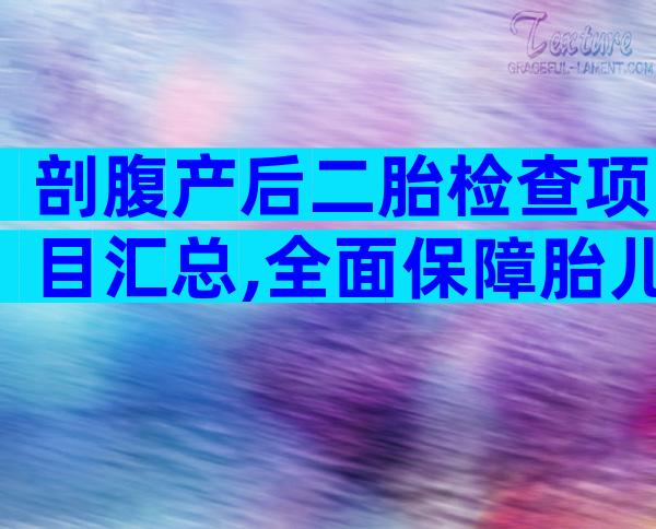 剖腹产后二胎检查项目汇总,全面保障胎儿的健康发育