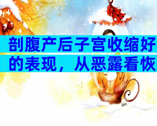 剖腹产后子宫收缩好的表现，从恶露看恢复情况不要太方便