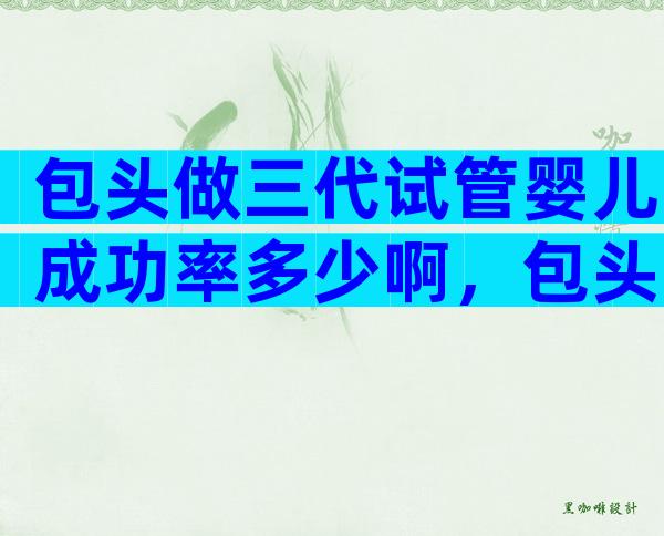 包头做三代试管婴儿成功率多少啊，包头能做试管婴儿吗