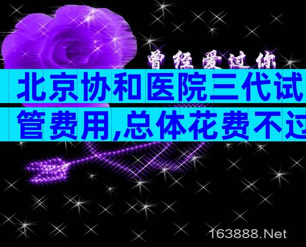 北京协和医院三代试管费用,总体花费不过10万!