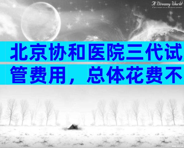 北京协和医院三代试管费用，总体花费不过10万！