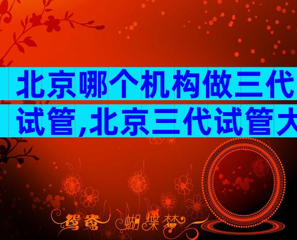 北京哪个机构做三代试管,北京三代试管大概多少钱